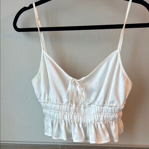 Elegant White Ruffled Women's Top